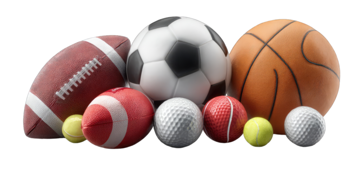 Assorted sports balls (3)