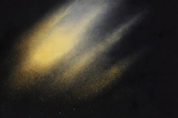 Golden and white light mist on dark background with cosmic texture
