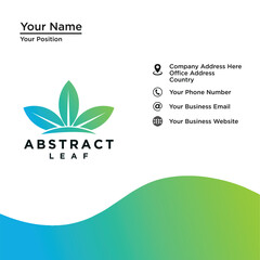 green leaf abstract beauty logo