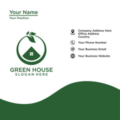 green house icon Vector green eco house logo concept 