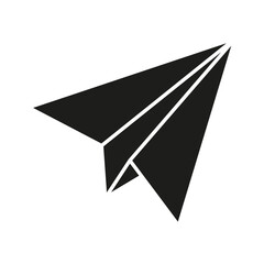Paper Airplane Solid Icon. Communication, Messaging, And Creativity Silhouette Symbol. Symbolizes Ideas, Innovation, And Travel. Isolated Vector Illustration