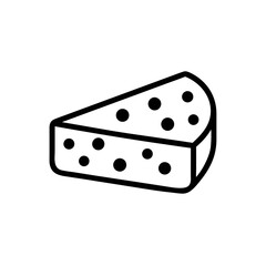 Cheese Slice Icon Line Art Minimal Dairy Food Symbol