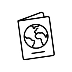 Passport Line Icon Travel Document