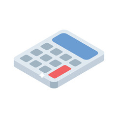 Check out this isometric icon of calculator with display