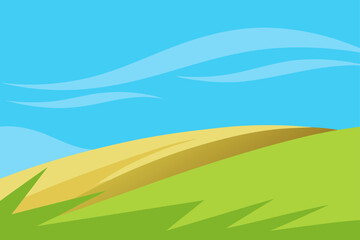 Obraz premium Windswept Grassy Plateau Under A Vast Clear Blue Sky