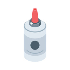 Visually engaging isometric style icon of glue bottle