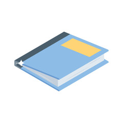 Visually engaging isometric style icon of school book