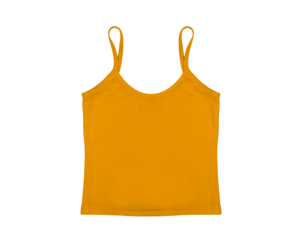 Yellow isolated tank top, blank empty copy space for mock up, template