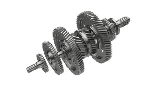 Precision Engineered Gear System Detailed 3D Render of Interlocking Gears
