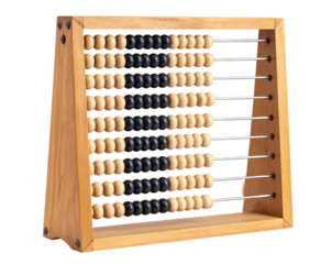 Classic Wooden Abacus Displaying Number Four – Transparent Background PNG
