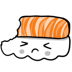 Sad expresion of shushi illustration japanese food