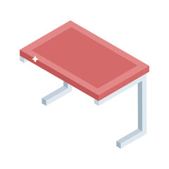 A premium isometric icon of shared classroom table