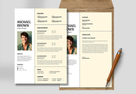 Modern And Minimal Resume Layout Template