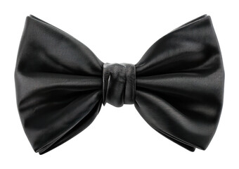 Elegant black bow tie for formal events product. Isolated on transparent background, png.