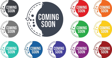 Obraz premium Coming soon vector graphic design elements for website and social media use