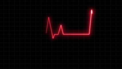 Neon glowing Heartbeat line. glowing Pulse trace. ECG and Cardiac symbol. abstract neon heartbeat signal icon 