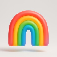 Fototapeta premium Colorful playful rainbow arch illustration.
