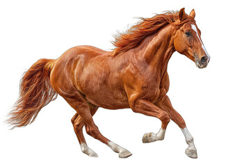 Obraz premium Full shot of a chestnut horse in motion (2)