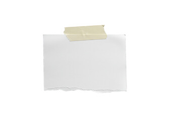 A blank white paper note is taped to a transparent background, ready for your message