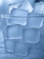 Obraz premium Frosty Ice Cubes Texture with Chilly Winter Crystal Design