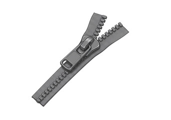 Obraz premium Closeup of a Metal Zipper