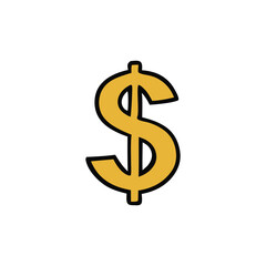 Obraz premium Golden dollar sign isolated on white background