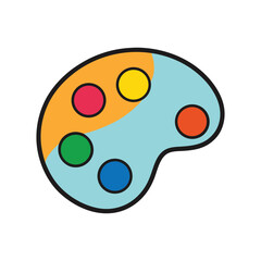 Fototapeta premium A simple illustration of a colorful paint palette