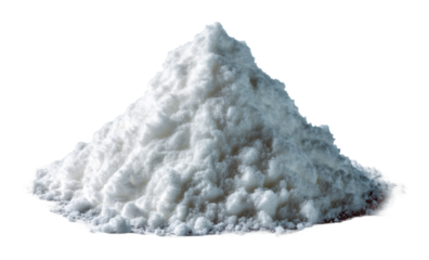 Harvesting white salt crystals coastal region nature clear view. Isolated on transparent background, png.