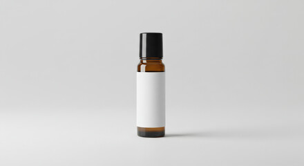 Aromatherapy Brown Glass Roller Bottle with Blank White Label