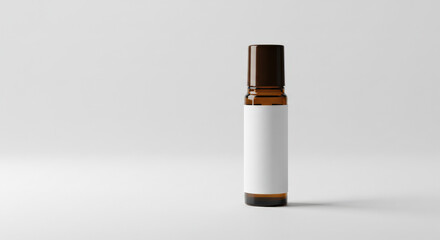 Aromatherapy Roller Bottle with Blank Label on Light Background