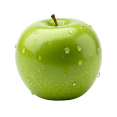 Fresh Green Apple with Water Drops