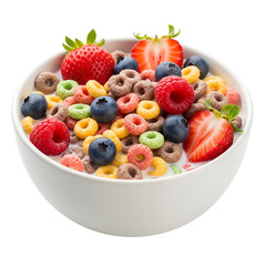 Bowl of Colorful Breakfast Cereal with Berries