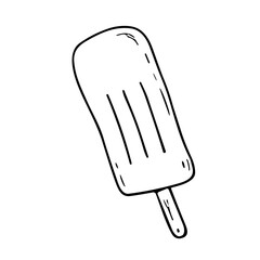 Doodle sketch vector illustration of an ice pop on transparent background for dessert and summer treat design
