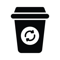 Explore a glyph icon of trash recycle concept