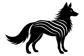 Vector art of silhouette of  a fox 