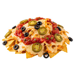Plate of Loaded Nachos with Toppings
