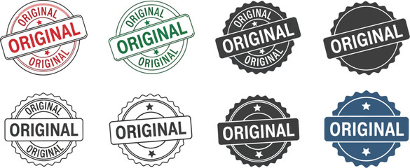 Obraz premium Original stamp vector set authentic product seal design elements graphic