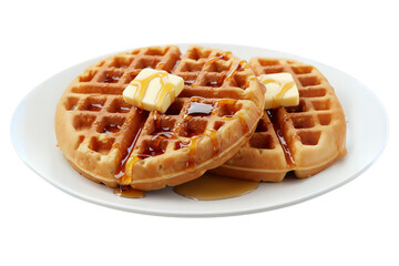 Belgian Waffles with Butter and Syrup