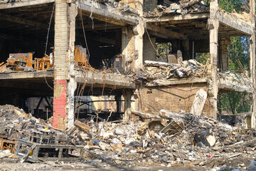 destroyed by attack house in Kyiv