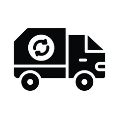 A premium glyph icon of recycle dumper truck