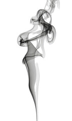 Abstract smoke plume, grayscale