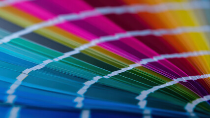 Vibrant color swatches displayed in a spiral