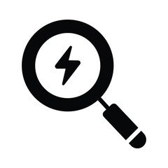 A minimal glyph icon representing energy research