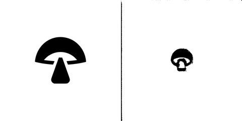 Silhouette pictogram icons showcasing distinct mushroom designs for use in various digital platforms and creative projects