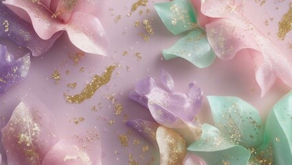 Cute Pastel Floral Phone Wallpaper Glittery & Beautiful Background