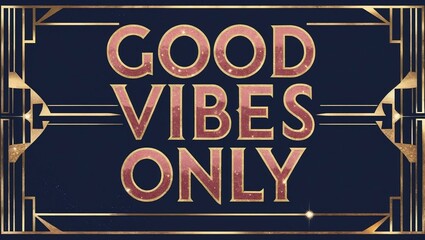 Good Vibes Only A Glittery Vintage Art Deco Design