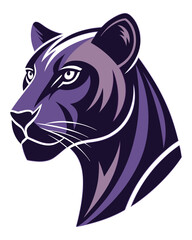Stylized Purple and Black Panther Head Profile.