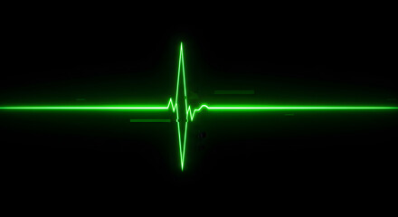 The Heartbeat of Life: A striking visual of a green heartbeat line, pulsating against a stark black background, representing the very essence of life and vitality. 
