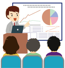 ビジネスプレゼンテーション/セミナーイラスト