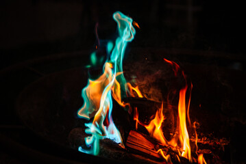 暗闇で燃える炎